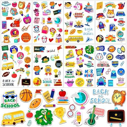 School Stickers for Scrapbooking, 256Pcs First Day of School Teacher Reward Cute Back to School Stickers for Teens Toddler Students Classroom Decorations - Product Image