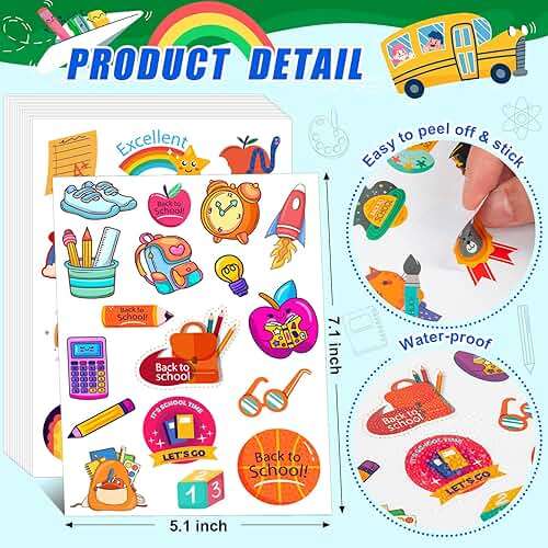 School Stickers for Scrapbooking, 256Pcs First Day of School Teacher Reward Cute Back to School Stickers for Teens Toddler Students Classroom Decorations - Image 4
