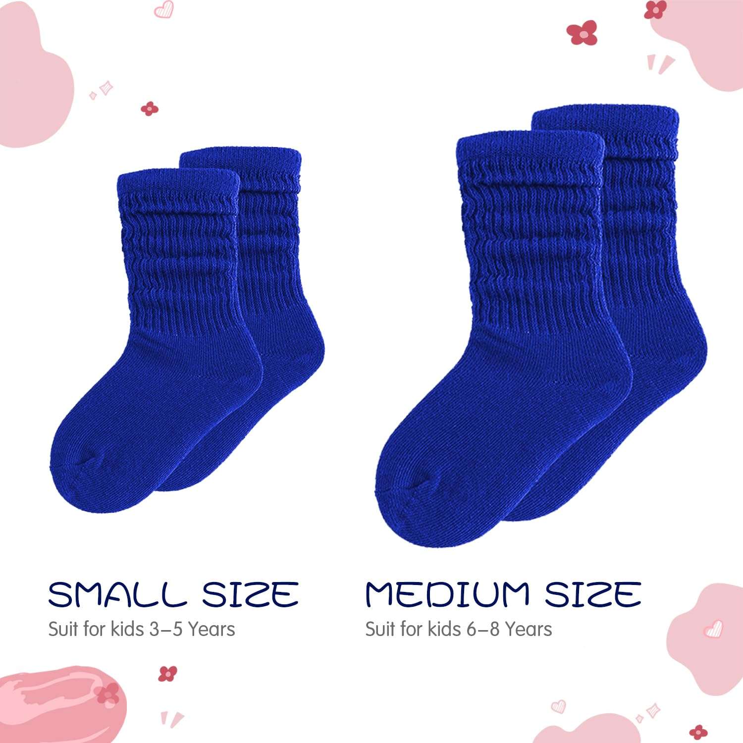 UTTPLL Girls Slouch Socks Toddler Cotton Athletic Stockings Uniform Knee High Tube Socks Little Kids Long Boot Crew Socks - Image 2