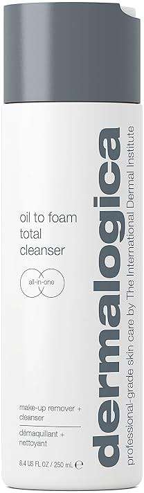 Dermalogica Oil To Foam Total Cleanser for face - Removes make-up, sunscreen, and debris while cleansing skin in one step for ultra-clean, healthy-looking skin, 8.4 fl oz - Image 1