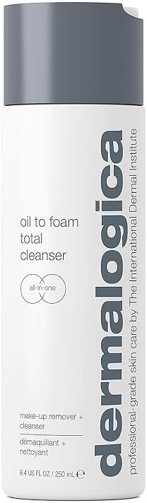 Dermalogica Oil To Foam Total Cleanser for face - Removes make-up, sunscreen, and debris while cleansing skin in one step for ultra-clean, healthy-looking skin, 8.4 fl oz - Product Image