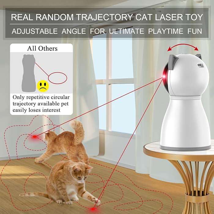 YVE LIFE Cat Toys Laser for Indoor Cats,The 4th Generation Real Random Trajectory Motion Activated Rechargeable Automatic Cat Laser Toy,Interactive Cat Toys for Bored Indoor Cats/Kittens - Image 2