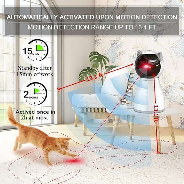 YVE LIFE Cat Toys Laser for Indoor Cats,The 4th Generation Real Random Trajectory Motion Activated Rechargeable Automatic Cat Laser Toy,Interactive Cat Toys for Bored Indoor Cats/Kittens - Image 3