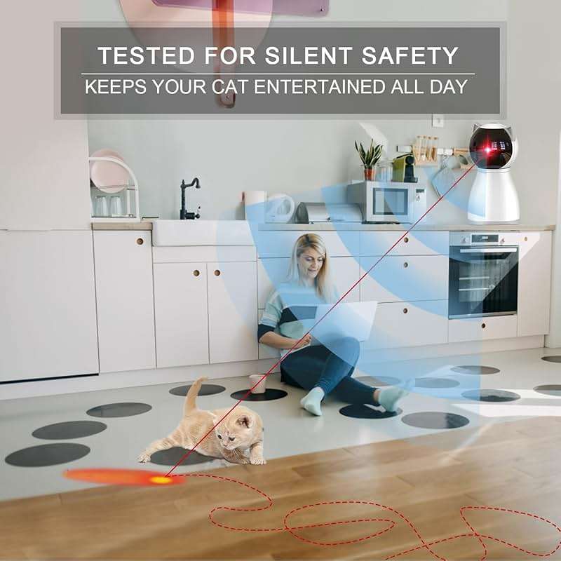 YVE LIFE Cat Toys Laser for Indoor Cats,The 4th Generation Real Random Trajectory Motion Activated Rechargeable Automatic Cat Laser Toy,Interactive Cat Toys for Bored Indoor Cats/Kittens - Image 6