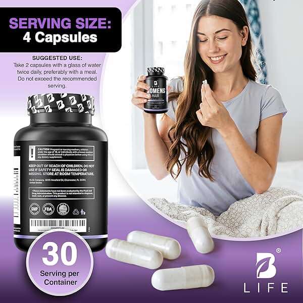 B Life Company Hair Vitamins for Hair Loss for Women – Biotin for Hair Growth – Hair Loss Treatments for Women – Healthy Hair Skin and Nails –240 Capsules – 60 Servings - Image 6