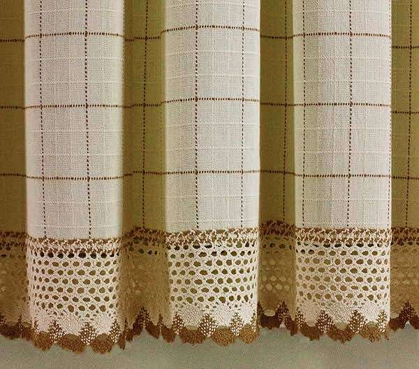 Today's Curtain Adirondack 2-Tone Crochet Swag 38", Ecru/Toast, 60W x 38L - Image 4