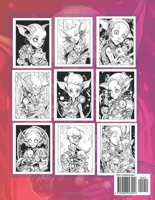Alien Vamp & Child : Adult Coloring Book: Embrace the strange, immerse yourself in this otherworldly journey, and let Color Castle take you on a cosmic adventure. - Image 2