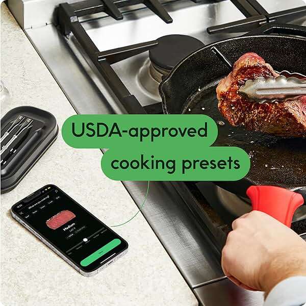 CHEF iQ Sense Smart Wireless Meat Thermometer with 3 Ultra-Thin Probes, Unlimited Range Bluetooth Meat Thermometer, Digital Food Thermometer for Remote Monitoring of BBQ Grill, Oven - Image 9