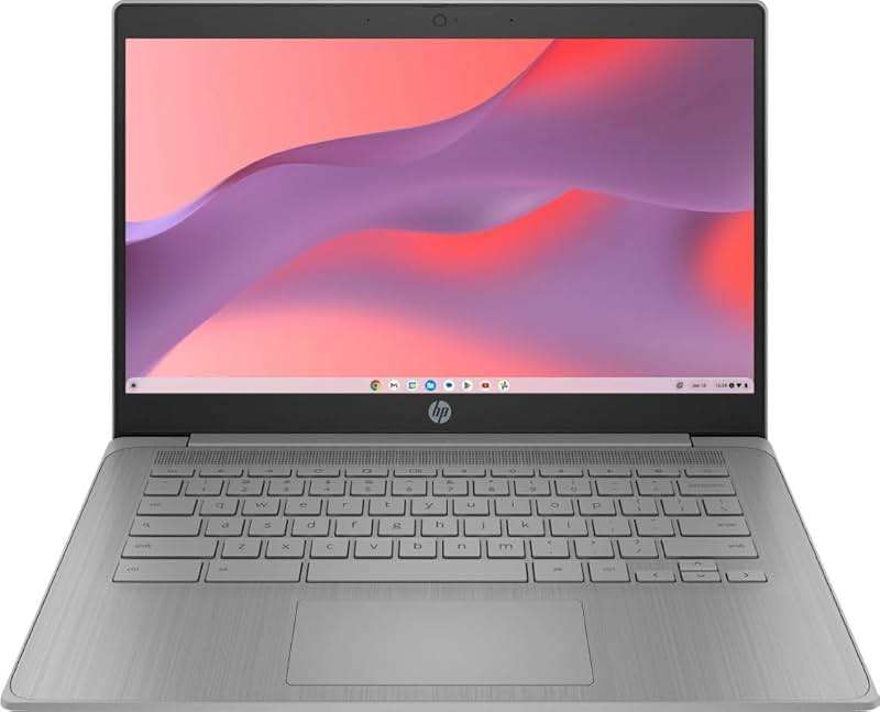 HP 2023 Chromebook Laptop, 14 Inch Display, Intel Celeron N4120 Processor, 4GB RAM, 64GB eMMC, Intel UHD Graphics 600, WiFi, Bluetooth, Chrome OS, Modern Gray - Image 1