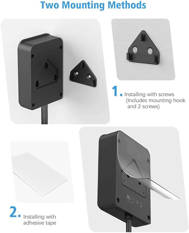 Flat Electrical Outlet Extender with USB C Ports, 4 Outlet 3 USB Wall Plug, 6 ft Ultra Thin Extension Cord, Flat Plug Power Strip Surge Protector for Home, Office. Black - Image 4