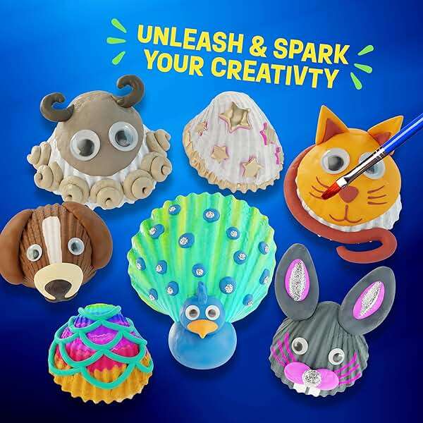 Dan&Darci Kids Sea Shell Painting Kit - Arts & Crafts for Kids - Gifts for Boys and Girls Ages 6-8, 8-12 - Craft Activities Kits - Creative Art Activity Gift Toys for Age 6 7 8 9 10 11 12 Year Old - Image 3