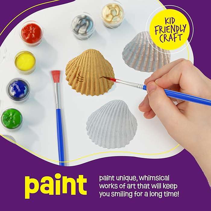 Dan&Darci Kids Sea Shell Painting Kit - Arts & Crafts for Kids - Gifts for Boys and Girls Ages 6-8, 8-12 - Craft Activities Kits - Creative Art Activity Gift Toys for Age 6 7 8 9 10 11 12 Year Old - Image 5