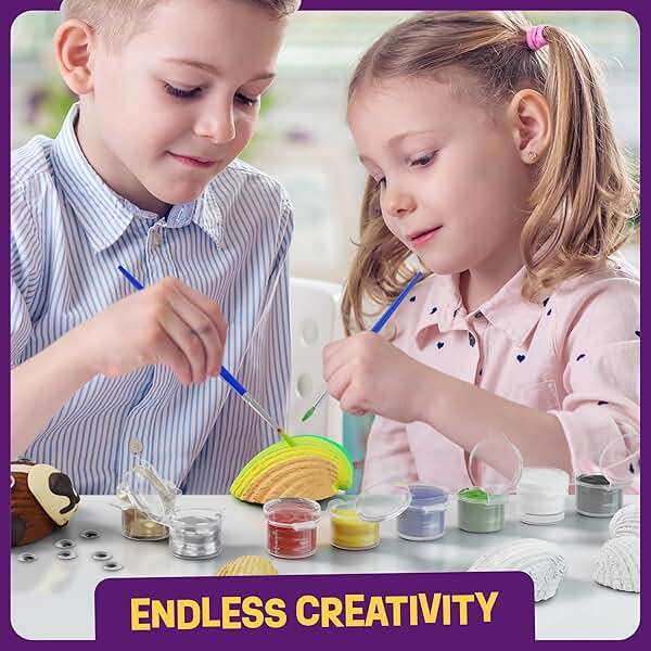 Dan&Darci Kids Sea Shell Painting Kit - Arts & Crafts for Kids - Gifts for Boys and Girls Ages 6-8, 8-12 - Craft Activities Kits - Creative Art Activity Gift Toys for Age 6 7 8 9 10 11 12 Year Old - Image 8