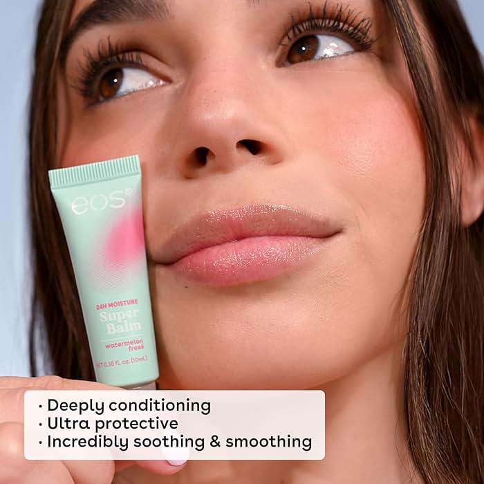 eos 24H Moisture Super Balm- Watermelon Frosé & Mango Melonade, Lip Mask, Day or Night Lip Treatment, Made for Sensitive Skin, 0.35 fl oz, 2-Pack - Image 4