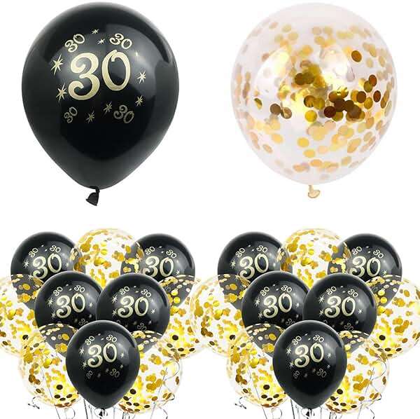 30th Birthday Decorations for Him, 30 Birthday Decorations for her with 40 Inch Gold 30 Number Balloons, Cheers to 30 Years Banner,Fringe Curtains and Cups Foil Balloons - Image 5