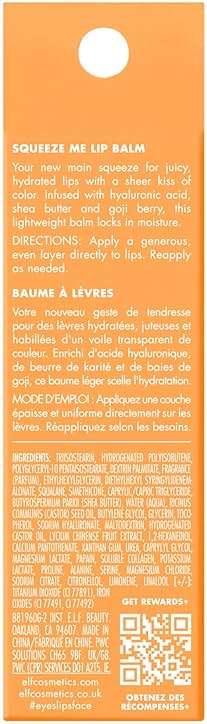 e.l.f. Squeeze Me Lip Balm, Moisturizing Lip Balm For A Sheer Tint Of Color, Infused With Hyaluronic Acid, Vegan & Cruelty-free, Peach - Image 6