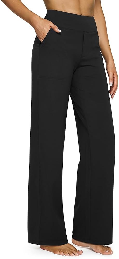 G4Free EverGoing Yoga Pants Women Wide Leg Pants with Pockets High Waist Stretch Dress Casual Sweatpants Petite/Regular/Tall - Product Image