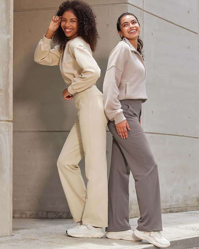 G4Free EverGoing Yoga Pants Women Wide Leg Pants with Pockets High Waist Stretch Dress Casual Sweatpants Petite/Regular/Tall - Image 5