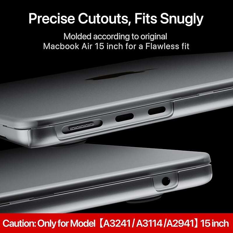 Soonjet Invisible Armor for MacBook Air 15 inch Case M5 M4 M3 M2 2026-2023 | 100% Color Match, Clear Matte, Protective Hard Shell Laptop Cover, Ultra Thin, Anti Fingerprint & Scratch, Closes Seamlessly - Image 4