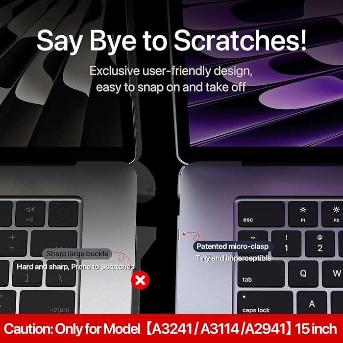Soonjet Invisible Armor for MacBook Air 15 inch Case M5 M4 M3 M2 2026-2023 | 100% Color Match, Clear Matte, Protective Hard Shell Laptop Cover, Ultra Thin, Anti Fingerprint & Scratch, Closes Seamlessly - Image 6