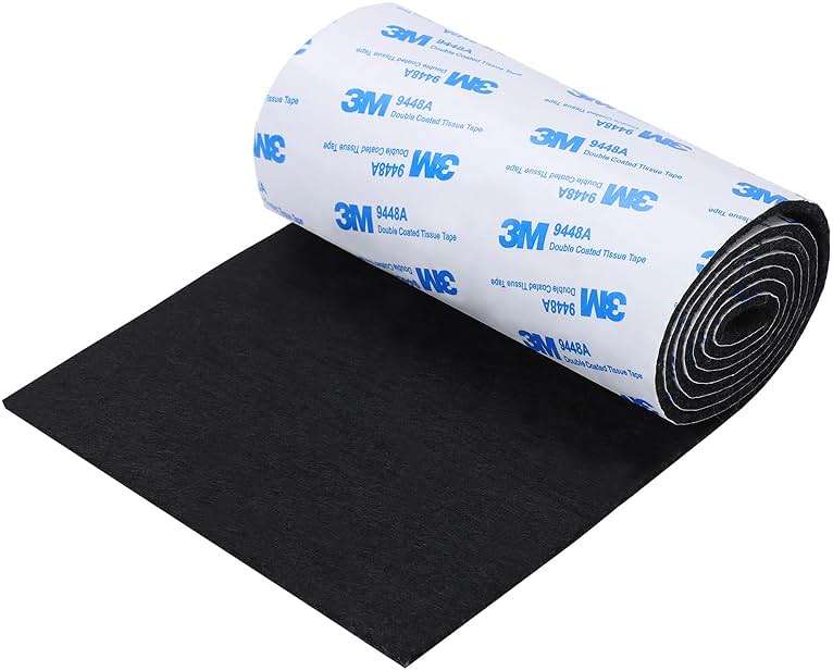 Felt Furniture Pads, Non Slip Self Adhesive Cuttable Felt Tape Black Heavy Duty Felts Strip Roll for Protecting Hardwood Floors Chair Wall Protector (40 x 5 x 0.12 Inch) - Image 1