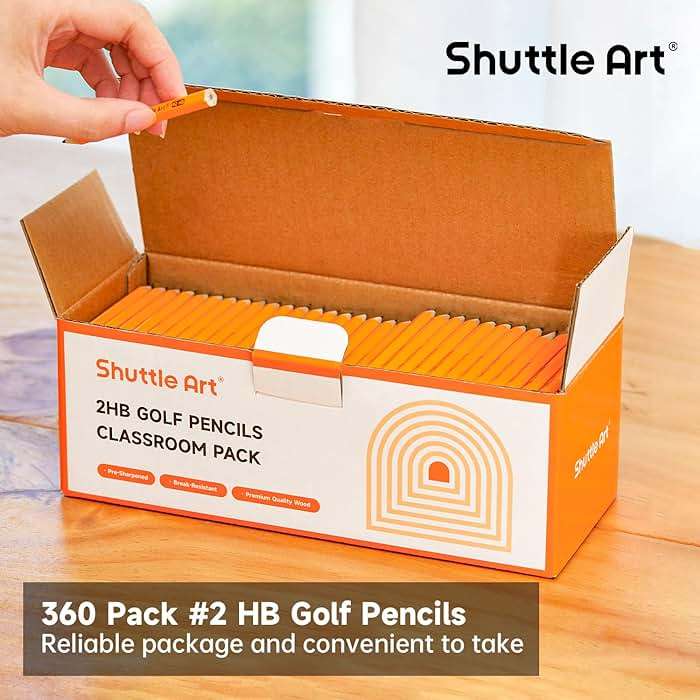 Shuttle Art 360 Pack #2 HB Golf Pencils, Wood-cased 3.5” Mini Pencils Bulk, Pre-sharpened Small Pencil for Kids Teachers Writing Marking Sketching, Classroom Essentials, Back to School Supplies - Image 6