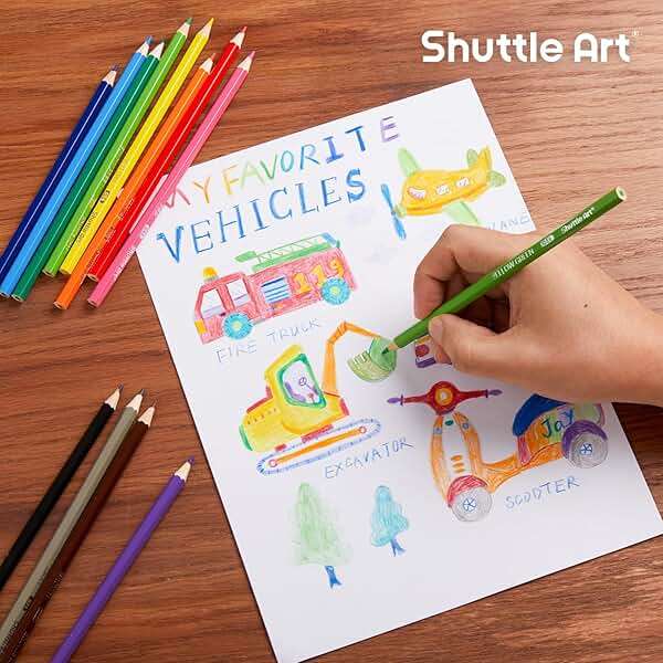 Shuttle Art 720 Colored Pencils Bulk, 12 Vibrant Colors, Pack of 60, Pre-sharpened Coloring Pencils, Wood Colored Pencil for Kids Teachers, Classroom Essentials, Back to School Supplies - Image 8