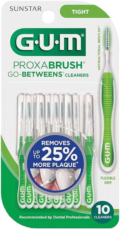 GUM Proxabrush Go-Betweens - Tight - Interdental Brushes - Soft Bristled Dental Picks for Plaque Removal Health - Safe for Braces & Dental Devices, 10 Count (Pack of 4) - Image 2