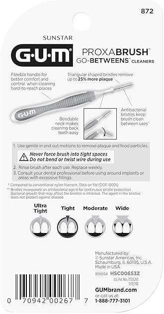 GUM Proxabrush Go-Betweens - Tight - Interdental Brushes - Soft Bristled Dental Picks for Plaque Removal Health - Safe for Braces & Dental Devices, 10 Count (Pack of 4) - Image 3
