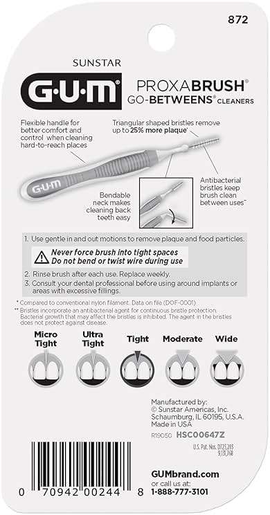 GUM Proxabrush Go-Betweens - Tight - Interdental Brushes - Soft Bristled Dental Picks for Plaque Removal Health - Safe for Braces & Dental Devices, 10 Count (Pack of 4) - Image 10
