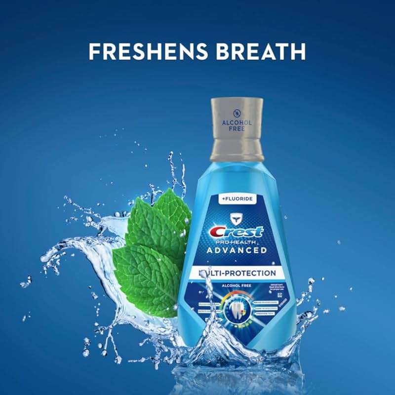 Crest Mouthwash Pro Health Multi-Protection, 1L, 2 Pack, 6-in-1 Benefits, Alcohol Free, Enamel Repair, Breath Freshener, Anti Cavity, Fluoride mouthwash, Bad Breath Treatment for Adults, Contains CPC - Image 4