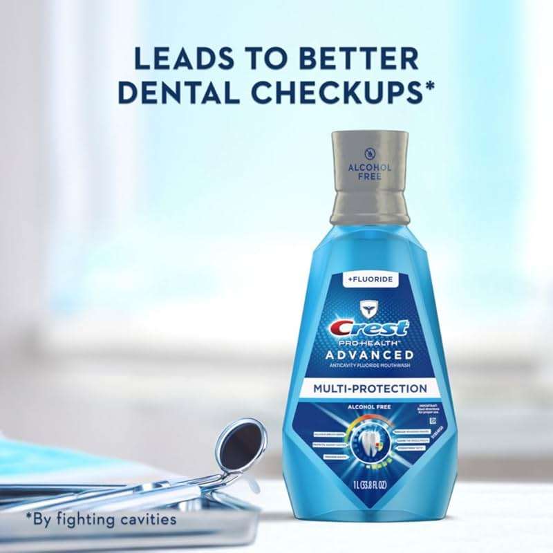 Crest Mouthwash Pro Health Multi-Protection, 1L, 2 Pack, 6-in-1 Benefits, Alcohol Free, Enamel Repair, Breath Freshener, Anti Cavity, Fluoride mouthwash, Bad Breath Treatment for Adults, Contains CPC - Image 7