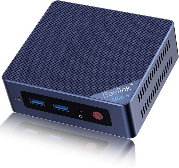 Beelink Mini PC, Mini S12 Intel 12th N95(Up to 3.4GHz), 8GB DDR4 256GB M.2 SSD, Desktop Computers Support 4K Dual HDMI Display/USB3.2/1000Mbps LAN/WOL Home/Office - Image 1