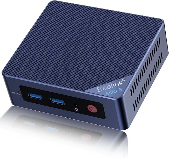 Beelink Mini PC, Mini S12 Intel 12th N95(Up to 3.4GHz), 8GB DDR4 256GB M.2 SSD, Desktop Computers Support 4K Dual HDMI Display/USB3.2/1000Mbps LAN/WOL Home/Office - Product Image
