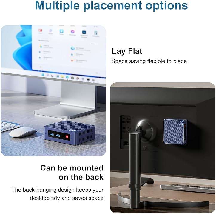 Beelink Mini PC, Mini S12 Intel 12th N95(Up to 3.4GHz), 8GB DDR4 256GB M.2 SSD, Desktop Computers Support 4K Dual HDMI Display/USB3.2/1000Mbps LAN/WOL Home/Office - Image 8