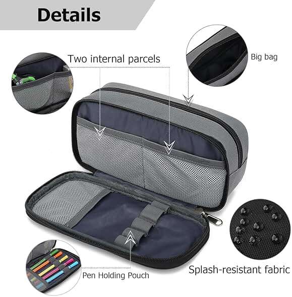 Mountain guest Large Capacity Pencil Case Multi-Slot Pencil Pouch Durable Pencil Box Portable Office Pen Bag with Zipper - Image 5