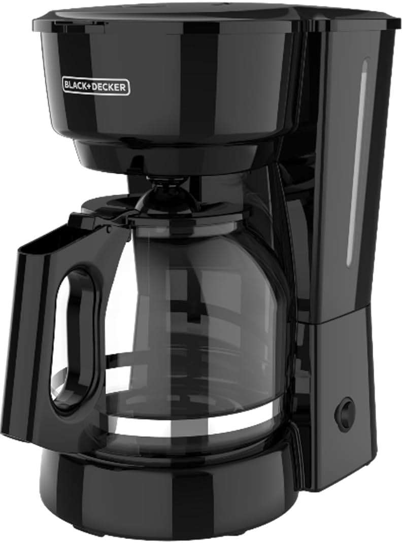 BLACK+DECKER 12-Cup Coffee Maker with Easy On/Off Switch, Easy Pour, Non-Drip Carafe with Removable Filter Basket, Vortex Technology, Black - Image 1