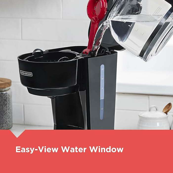 BLACK+DECKER 12-Cup Coffee Maker with Easy On/Off Switch, Easy Pour, Non-Drip Carafe with Removable Filter Basket, Vortex Technology, Black - Image 10