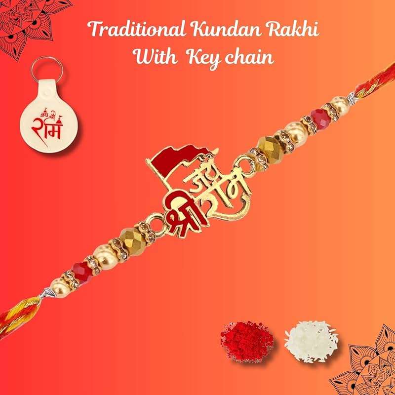 Riddhika Ventures Brother Rakhi with Greeting Card | Rakhi Thread | Rakhi Gifts for Brother, Sister, Bhaiya, Bhabhi for Indian Rakhi Raksha Bandhan Festival (K16) (RV10) - Image 2