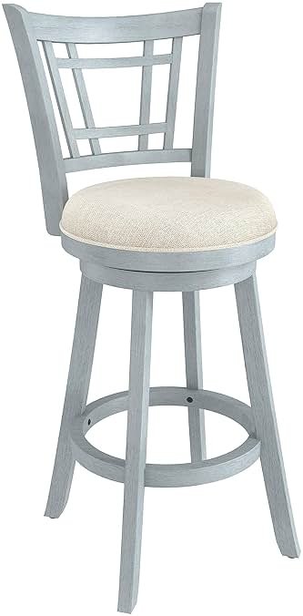 Hillsdale Fairfox 30.5" Wood Swivel Bar Height Stool, Blue Wire Brush - Product Image