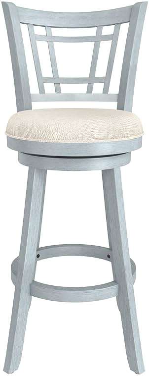 Hillsdale Fairfox 30.5" Wood Swivel Bar Height Stool, Blue Wire Brush - Image 11