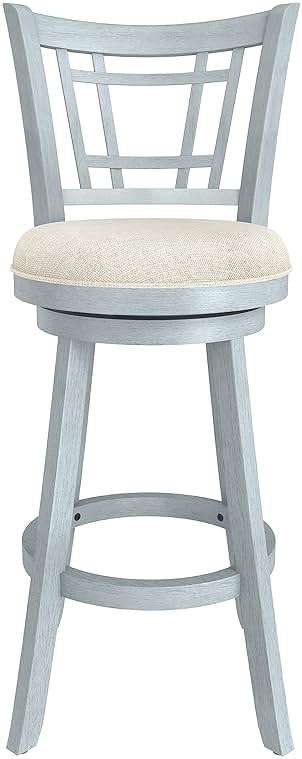 Hillsdale Fairfox 30.5" Wood Swivel Bar Height Stool, Blue Wire Brush - Image 5