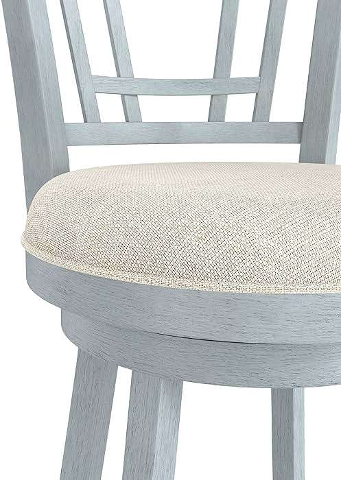 Hillsdale Fairfox 30.5" Wood Swivel Bar Height Stool, Blue Wire Brush - Image 6