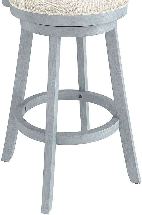 Hillsdale Fairfox 30.5" Wood Swivel Bar Height Stool, Blue Wire Brush - Image 7