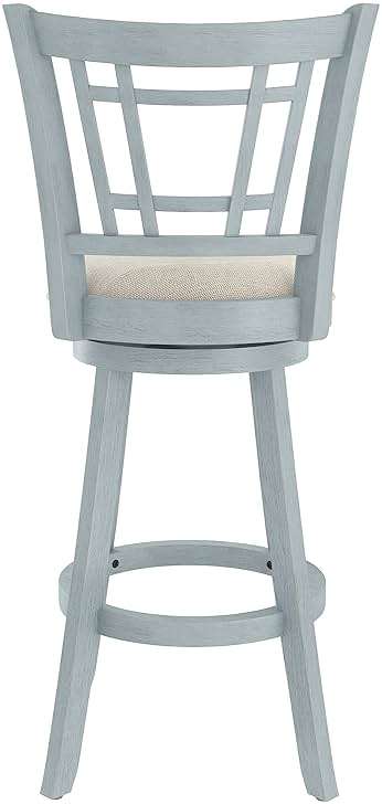 Hillsdale Fairfox 30.5" Wood Swivel Bar Height Stool, Blue Wire Brush - Image 8