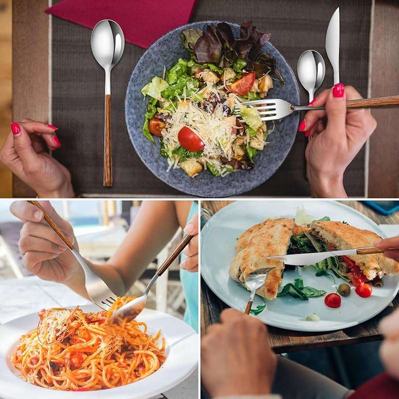 Stainless Steel Flatware Set for 4, Cutlery Utensils Set Include Knives/Forks/Spoons Service for 4, Mirror Polished and Dishwasher Safe (Silver) - Image 7