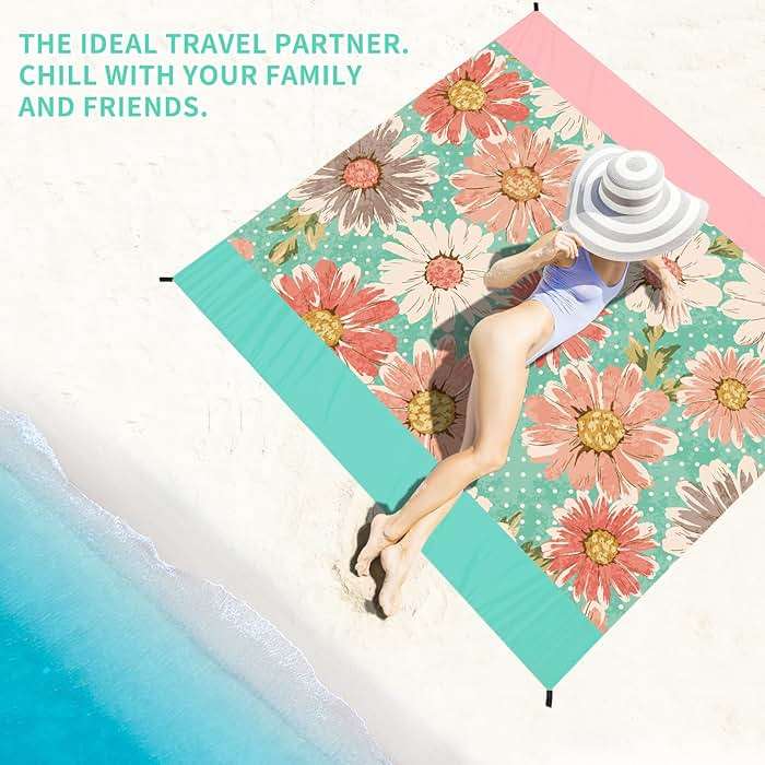 BYDOLL Beach Blanket Waterproof Sandproof,78''X81''/78''X110'' Large Sand Free Oversized Lightweight Sand Resistant Blanket, Picnic Mat for Beach Travel Camping Hiking Essentials - Image 6