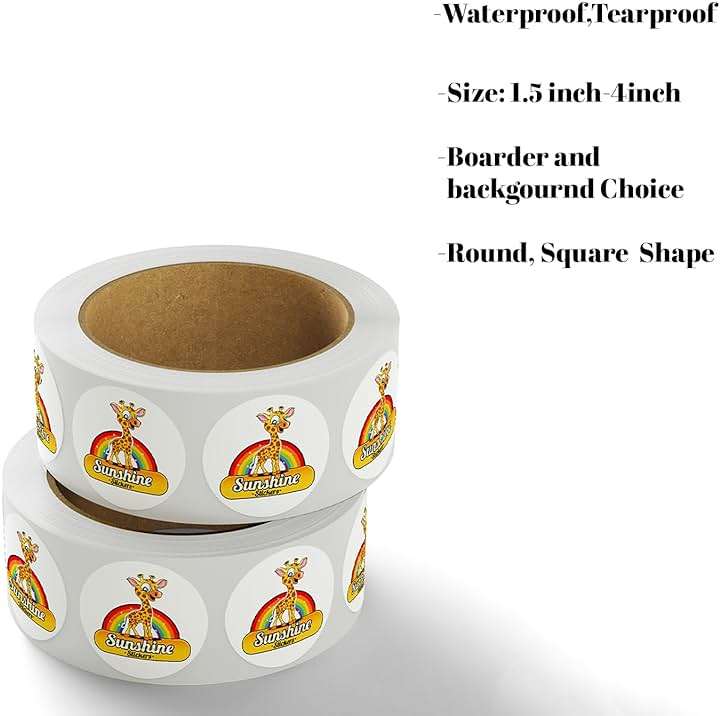 Customize Your own Stickers/Labels with Any Design and Logo-Personalize Your Business stickers-50+ roll Variety of Shapes, Sizes, Backgrounds, and Text Options - Image 3