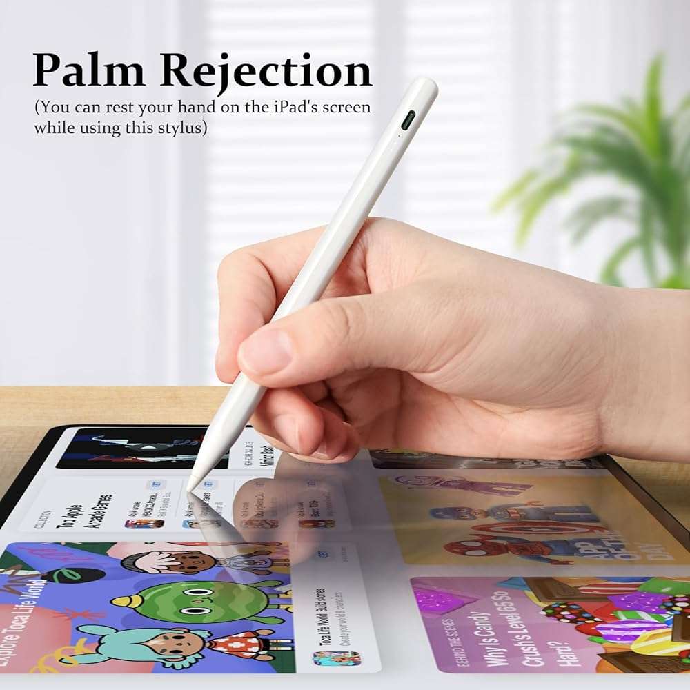 Stylus Pen for iPad Pencil 10th Generation, 2X Fast Charge Apple Pencil with Tilt Sensitivity & Palm Rejection, Compatible with 2018-2025 iPad 6-11th, Pro 12.9/11/13"/ M4, Air 3/4/5/M2/M3, Mini 5/6 - Image 5