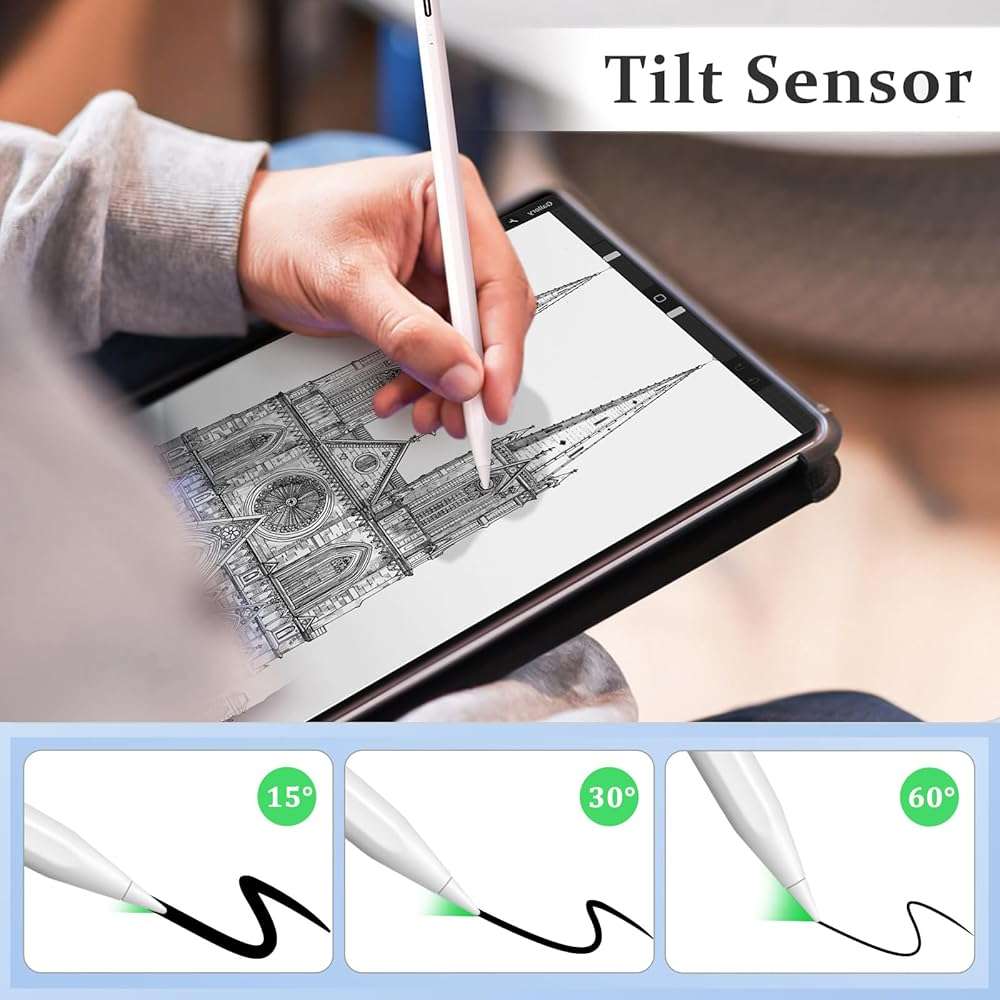 Stylus Pen for iPad Pencil 10th Generation, 2X Fast Charge Apple Pencil with Tilt Sensitivity & Palm Rejection, Compatible with 2018-2025 iPad 6-11th, Pro 12.9/11/13"/ M4, Air 3/4/5/M2/M3, Mini 5/6 - Image 7